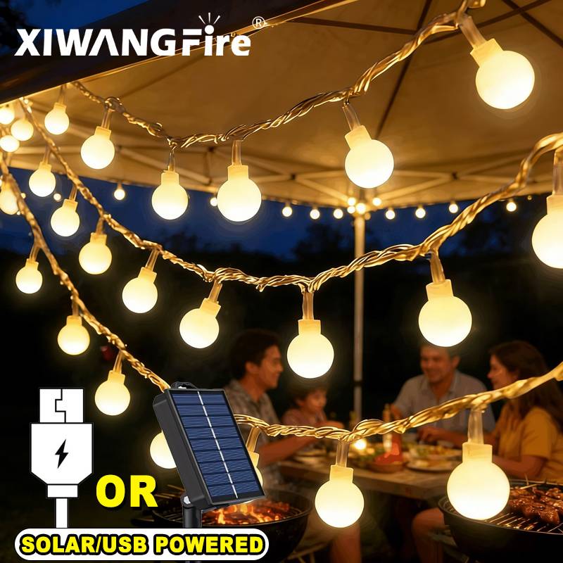 Outdoor Lighting For Garden - Lampki solarne/USB/bateryjne, 3-10M, kule LED, wodoodporne,