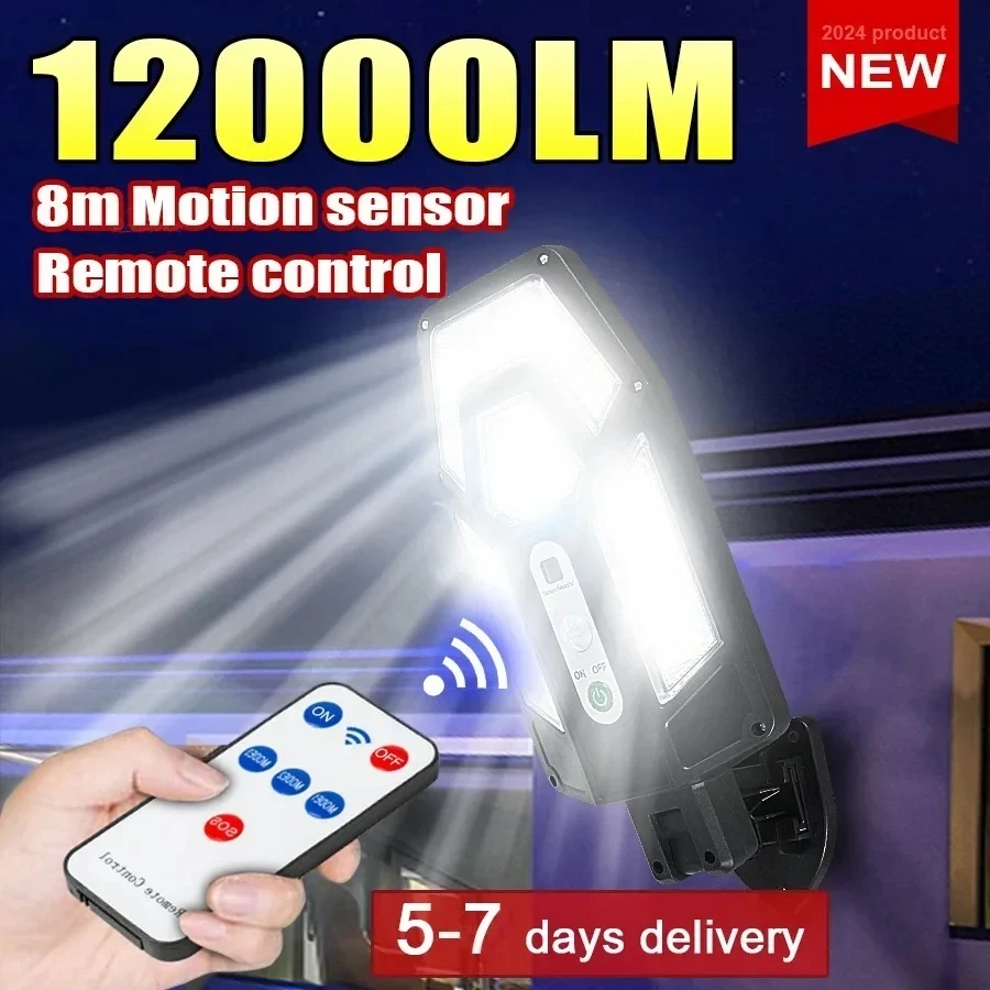 Outdoor Lighting With Outlet - Mocna lampa solarna ścienna 12000LM z