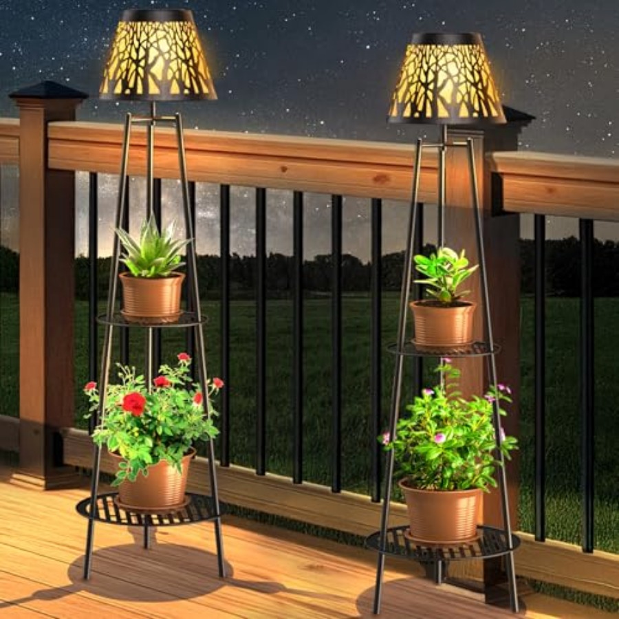 Outdoor Lighting For Garden - Zestaw 2 zewnętrznych solarnych lamp podłogowych