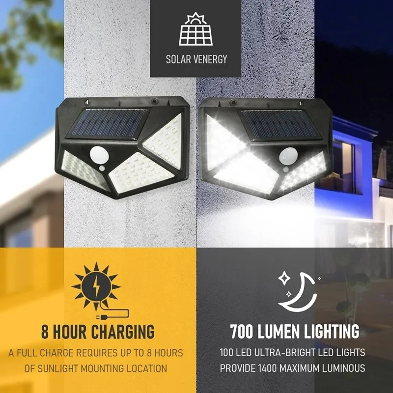 Outdoor Lighting Traditional - 100Led Wielofunkcyjna lampa słoneczna Dekoracja ogrodu