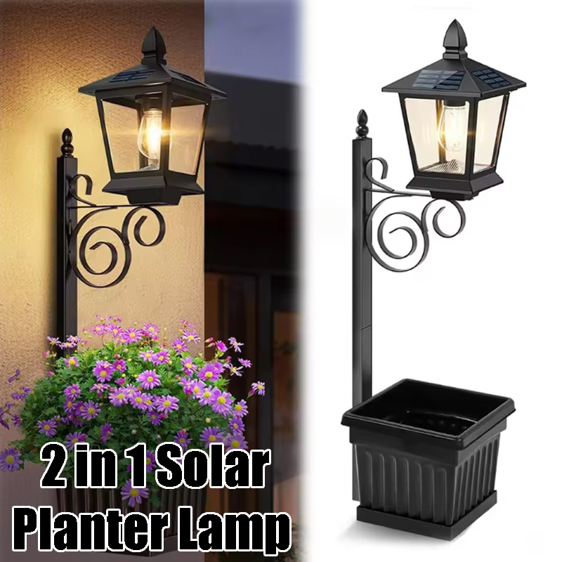 Outdoor Lighting For Garden - Solarna lampa doniczka 2w1, ciepła biel,