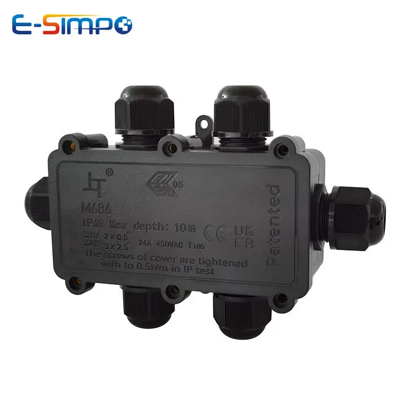 Outdoor Lighting Wire Connectors - 6Way 1IN5Out IP68 podwodny przewód zasilający