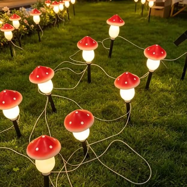 Outdoor Lighting Switch - Solarne lampki grzybki, wodoodporne, zewnętrzne lampki