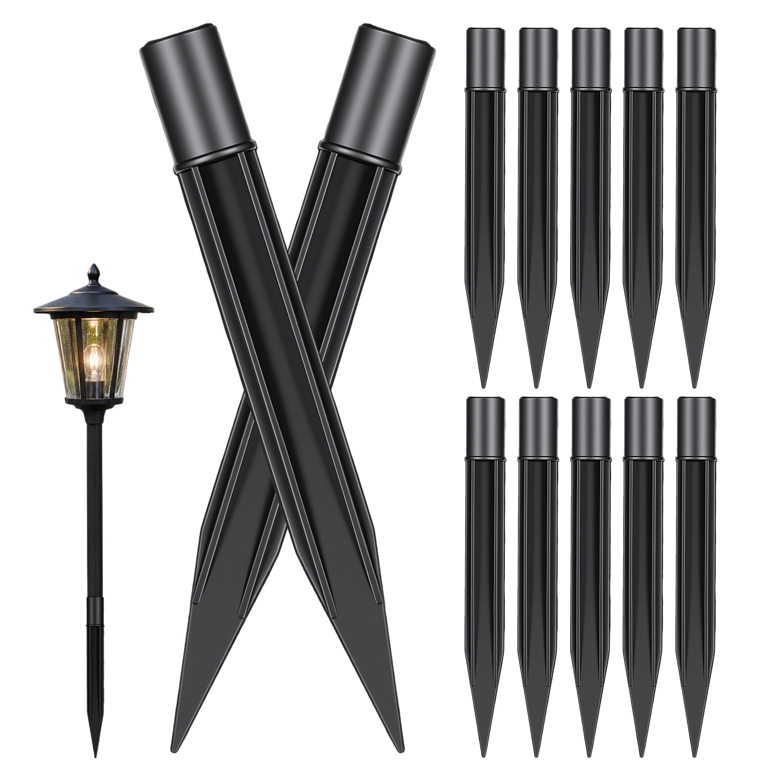 Outdoor Lighting Traditional - 8 szt. Plastikowe szpilki do wbijania