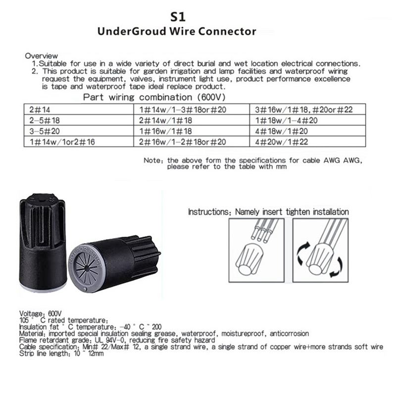 ABJA-Wodoodporne złącza przewo – Outdoor Lighting Wire Connectors recenzja i cena