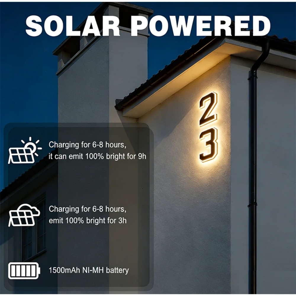 Nowy Solarny Numer Domu LED, W – Outdoor Lighting With Outlet recenzja i cena